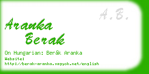 aranka berak business card